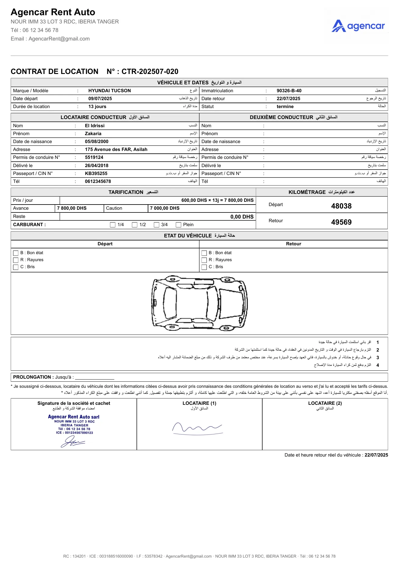 Contrat signé & cacheté